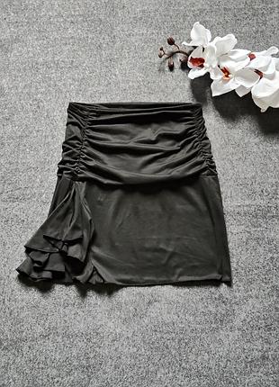 Черная юбка с оборками shein s(44)