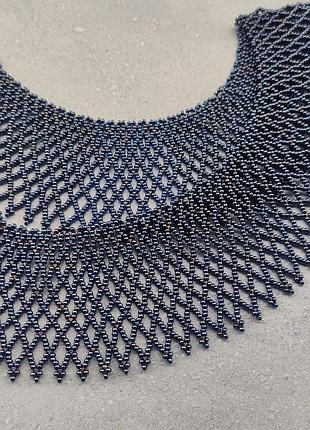 Колье, ожерелье, силика из бисера