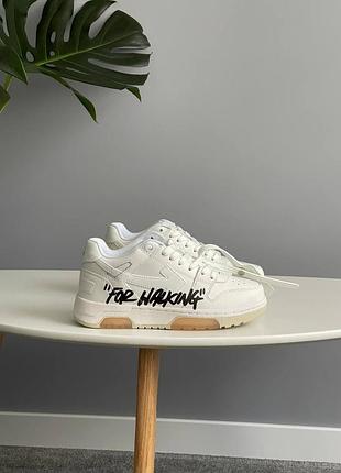 Кроссовки off white for walking white black logo 6