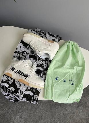 Кроссовки off white for walking white black logo 2