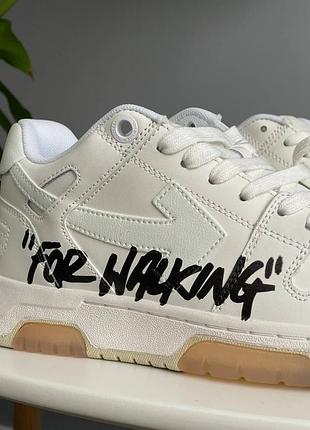 Кроссовки off white for walking white black logo 3