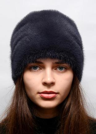 Женская зимняя норковая шапка -кубанка