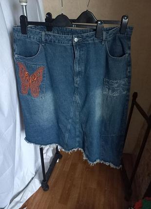 Джинсовая юбка 54-56 размер