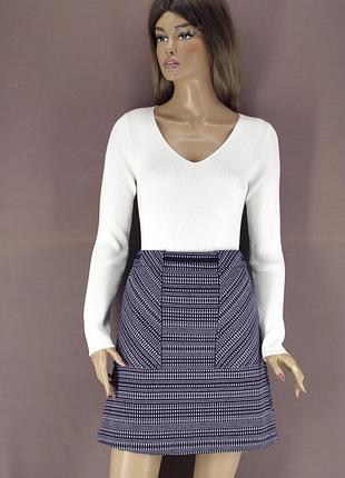 Брендовая трикотажная юбка с карманами "tu". размер uk8.