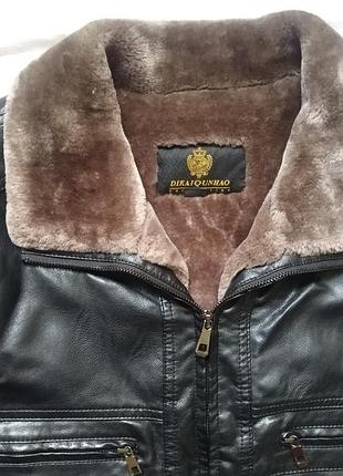 Мужская кожаная куртка на меху пилот, dikaiqunhao, турция.