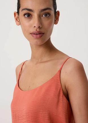 Кораловий топ comma на тонких бретельках, l