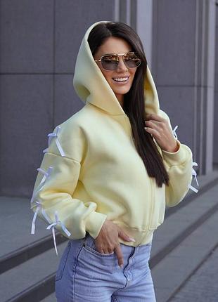 Худи свободного кроя с бантиками