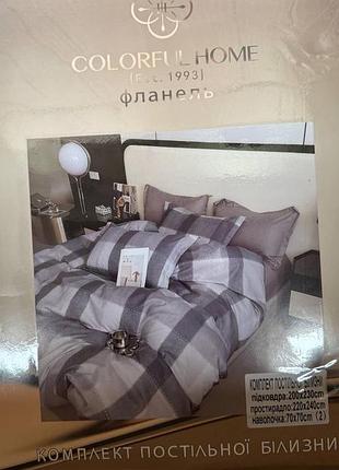 Постільна білизна  фланель євро