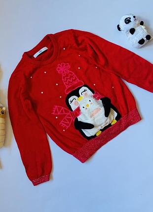 ❤️ новорічний светр m&s для дівчинки 4–5 років
