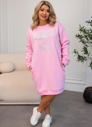 Жіноча тепла сукня - туніка з аплікацією дівчинка | 8911