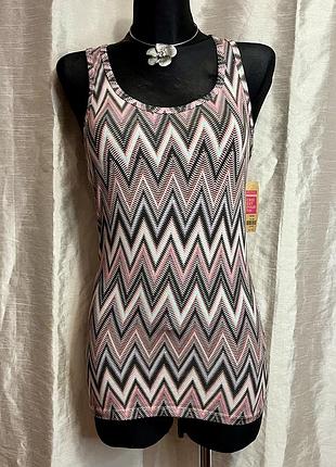 Новая удлиненная майка в абстрактный принт vintage 2000s y2k