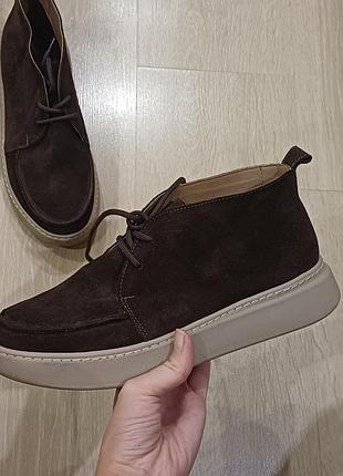 Ботинки демисезон замшевые коричневые