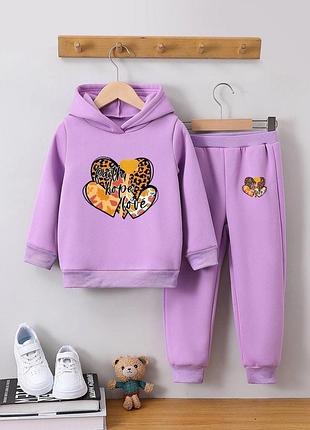 Теплый костюм на флисе для девочки