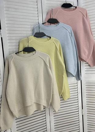 Кашемировый свитер с блеском, джемпер с пайетками