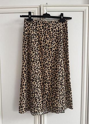 Спідниця міді леопардова