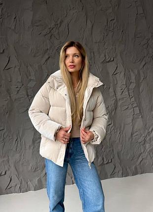 Куртка пуховик осінь / зима зʼємний капюшон застібається на блискавку та кнопки