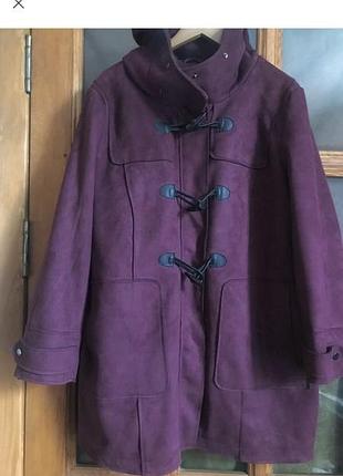 Нове німецьке утеплене пальто дафлкот yessica 56-58 штучна замша