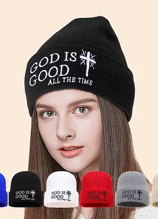 Мужская / женская / унисекс зимняя шапка gog is good all the time
