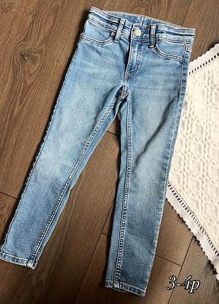Блакитні сині джинси для дівчинки 3-4 роки 104 см h&m skinny adjustable waist super stretch скіні стретч джегінси