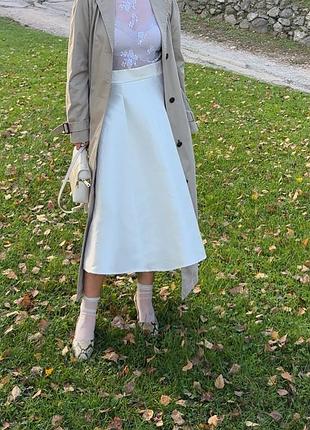 Спідниця міді пишна атласна