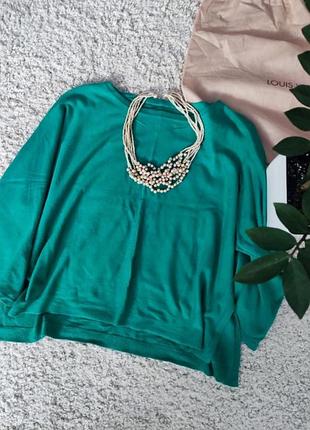 Вільна летюча жіноча однотонна кофта з натуральної тканини