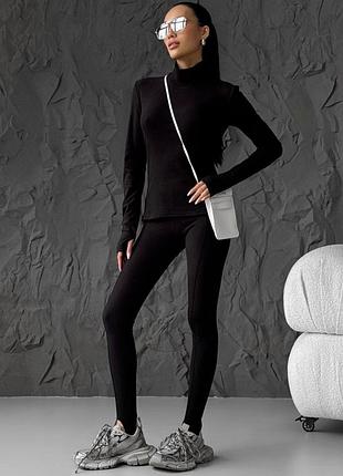 Костюм-двойка женский утепленный  черный