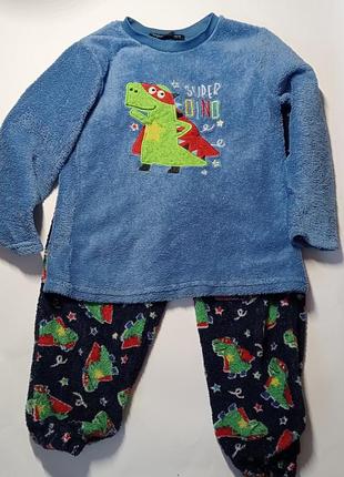 Теплая пижама для мальчика 116-122