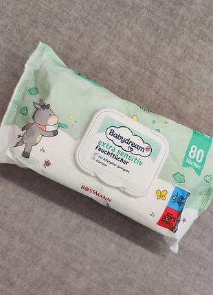 Германия ♥️ влажные салфетки 80шт. с клапаном антиаллергенные