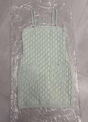 Сарафан вязанный шaneль на тонких бретелях с шелковой подкладкой
