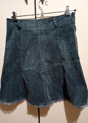 Юбка нарядная мини стрейчевая, размер 40.