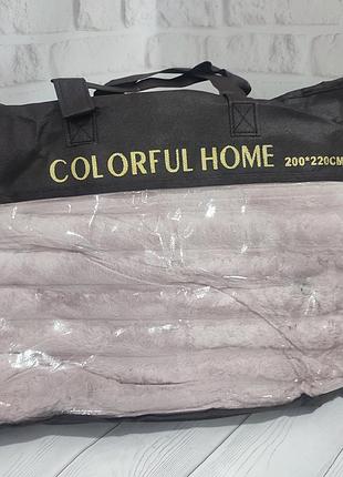 Плед пушистый, евро. (плед покрывало, шарпей), полоска 3см.