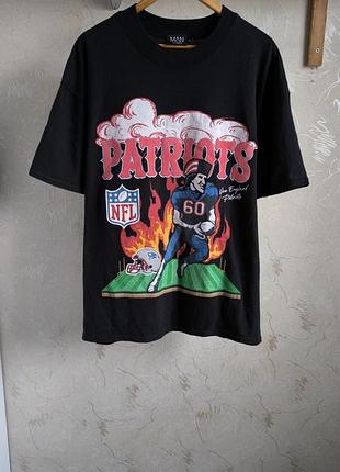 Оверсайз футболка boohoo man, patriots (nfl)