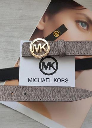 Шкіряний ремінь капучіно пряжка gold