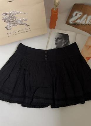 Женская чёрная хлопковая юбка 🐼