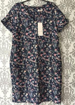 Сукня міді у квіти жаккард m&s per una р. 18/20 батал