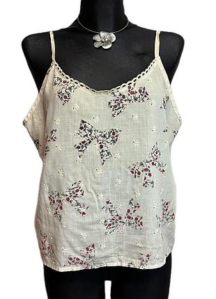 Винтажная батистовая майка с бантиками vintage 2000s y2k