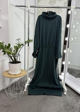 Тепла довга сукня від асос у смарагдовому кольорі, р.24, нова з біркою