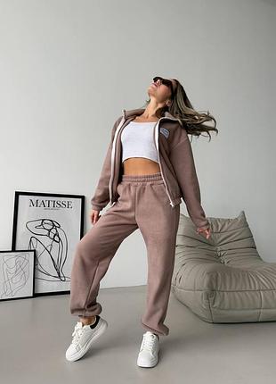 Женский флисовый костюм на молнии