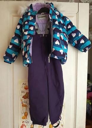 Дитячий зимовий комплект (куртка + напівкомбінезон) для дівчинки lenne, розмір 98 (+6 см)