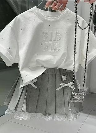 Детский комплект (футболка и шорты), для девочки, на 7,8,9,10,11,12 лет