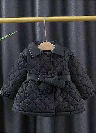 Пальто 119, р.90,100,110, плащевка+синтепон+плюш, черный