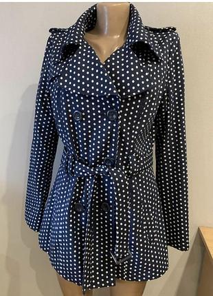 Плащ тренч двубортный в горох женской