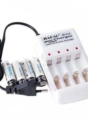 Зарядное устройство jiabao aa + аккумуляторы 4 шт в комплекте (fjfj7f8fjjff)