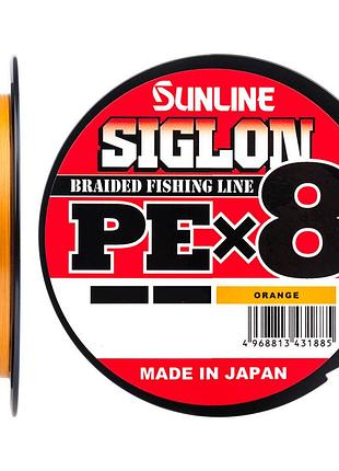 Шнур sunline siglon pe х8 150m оранжевый 0.5/0.121mm 8lb/3.3kg (1658-09-86)