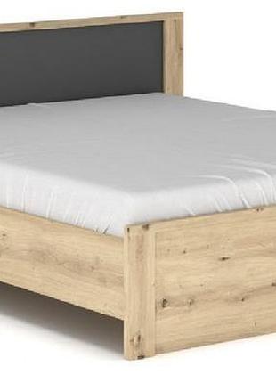 Ліжко меблі сервіс домініка двоспальна 160х200 секвоя (з ламелями) артисан + сірий (204.3х184.8х85 см)