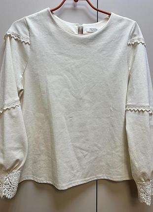 Кофточка блуза трикотаж з мереживом