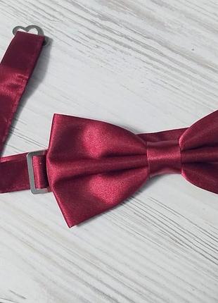 Бабочка бордовая на застежке