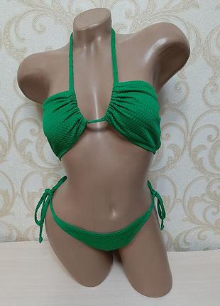 Красивый купальник из фактурной ткани разные варианта ношения бюстгальтера shein