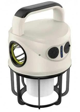 Ліхтар кемпінговий переносний з павербанком mine 17х10 см 5 вт 2400 mah білий (hub_1kwvgw)