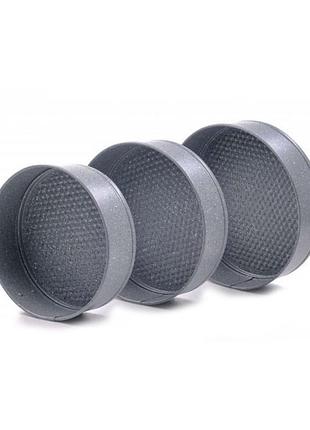 Роз'ємні форми для випікання набір con brio нв-532 eco granite круглі 3 шт.